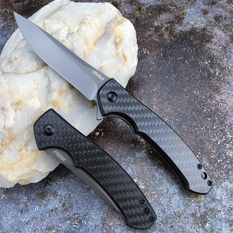 ZT 0450 Carbon fiber Outdoor Tactical Folding Pocket Knife Survival Camping Hunting knives