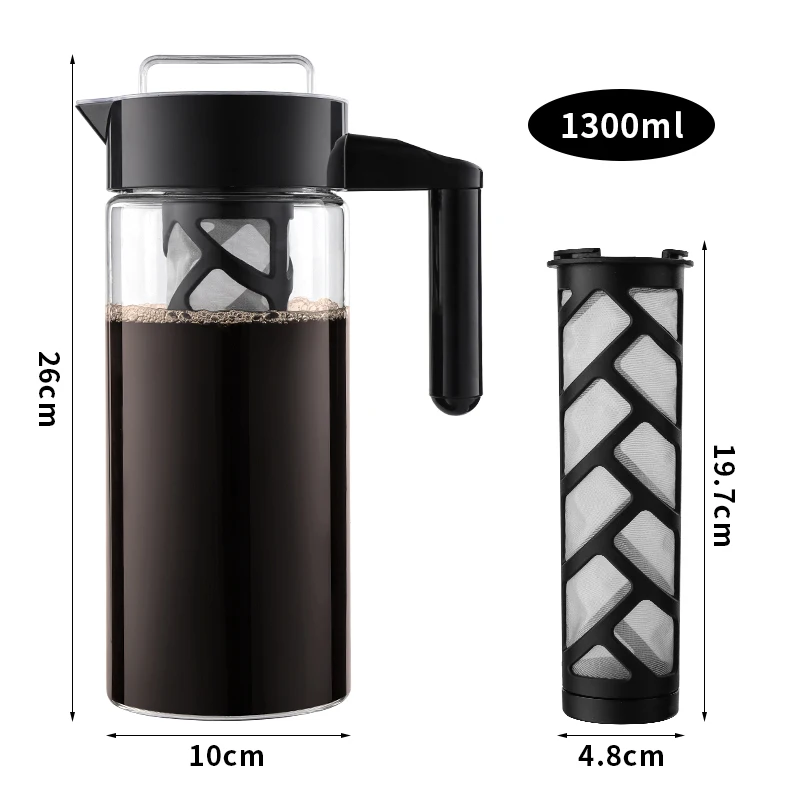 1300ml Christmas Promotion Tableware Gift BPA free Unique Cold Brew Mason Jar Iced Coffee Tea Maker With Infuser