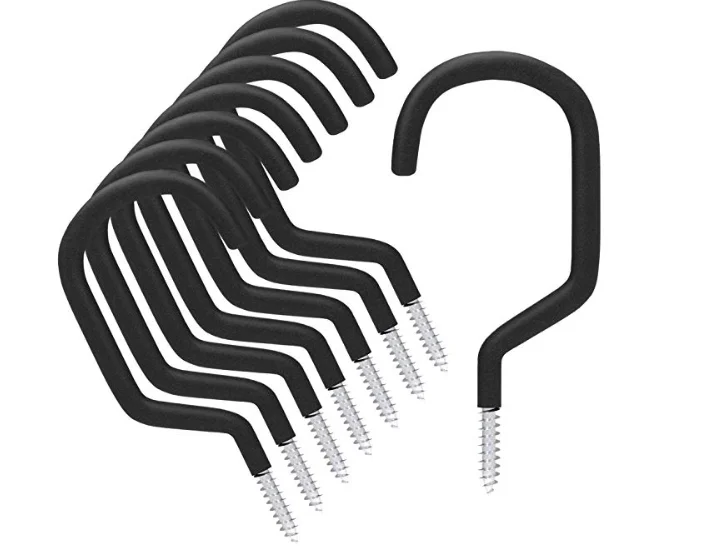 Shanfeng 6 Inch Black Metal Wall Mount Hanging Bike Hook with Anchors