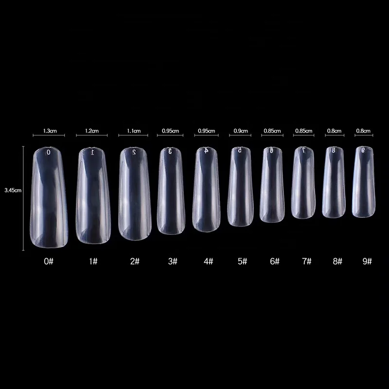 Professional Fashionable High-Quality Boxed 100 Long Ballet False Nail Sets With Full Coverage