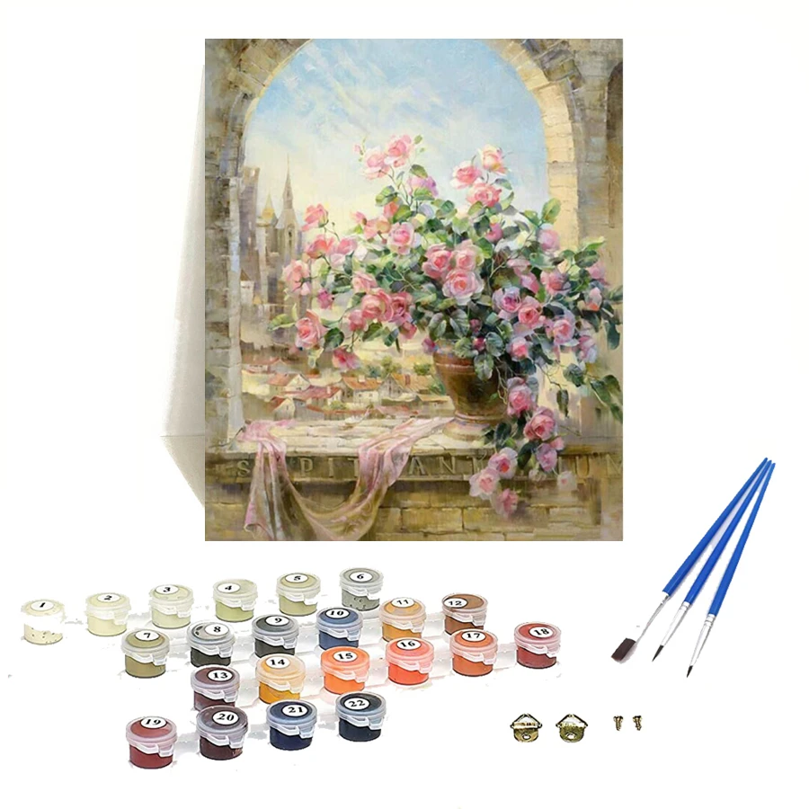 Orfon LY83 цветок живопись по номеру набор картина маслом на холсте