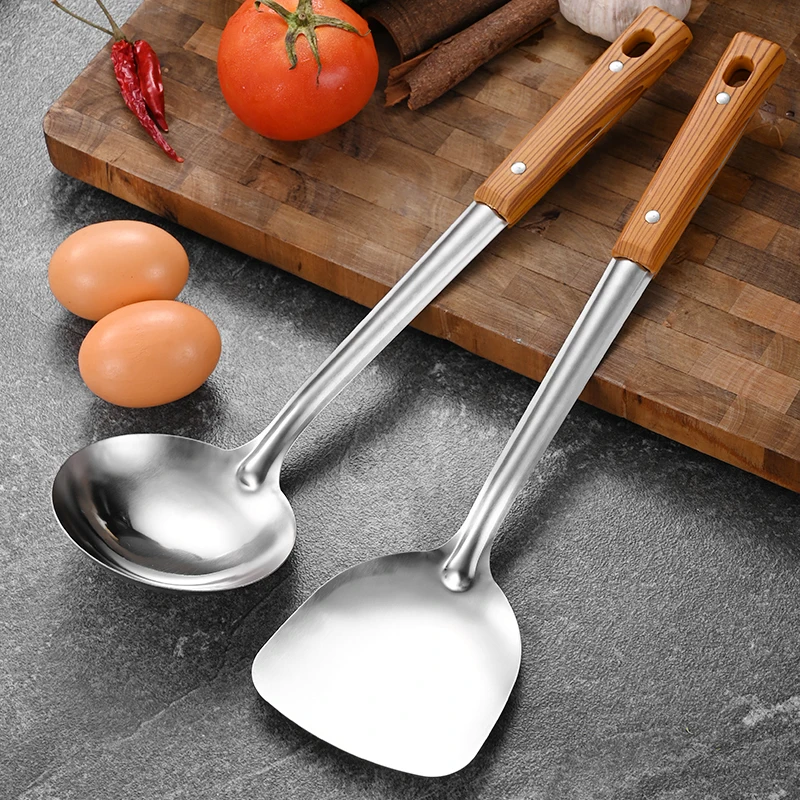 Cheap 5 Pcs Ladle Skimmer Household Cooking Tool spoon skimmer slotted spatula Stainless Steel Kitchen Cooking Utensils Sets