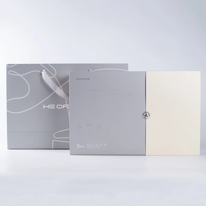 HEORSHE silicone baby bottle baby feeding bottle set with nipple baby bottle gift set for newborn