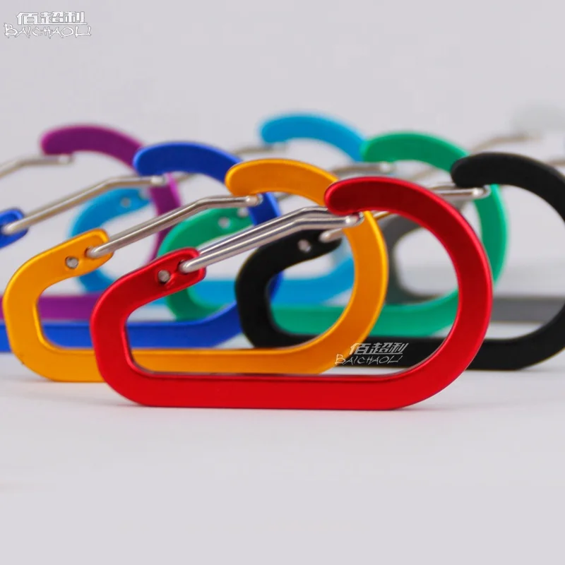 BAICHAOLI 5 D flat Wire buckle Aluminum alloy many colors carabiner hooks