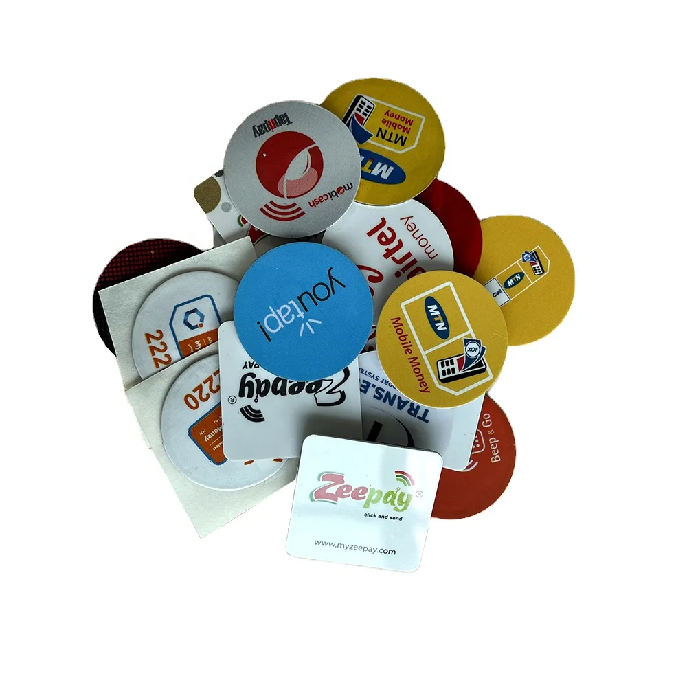 Factory custom Dia 13-50MM Passive contactless round 13.56mhz rfid token NFC pvc coin tag