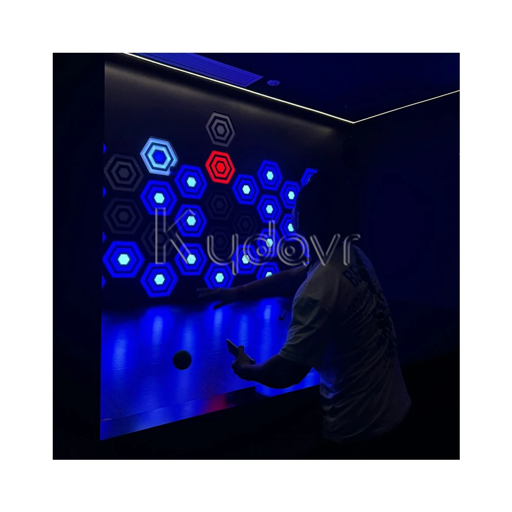 Indoor game room team building interactive led wall pixel grid light active arena shooting game toys ball shoot activate