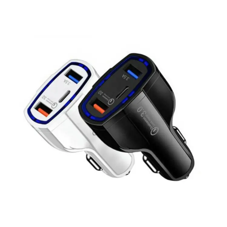 Qualcomm QC3.0 Quick Car Charger Type-c PD 3 Port Car USB Charger 3USB PD Type-C Fast Charging Adapter For Mobile Phone