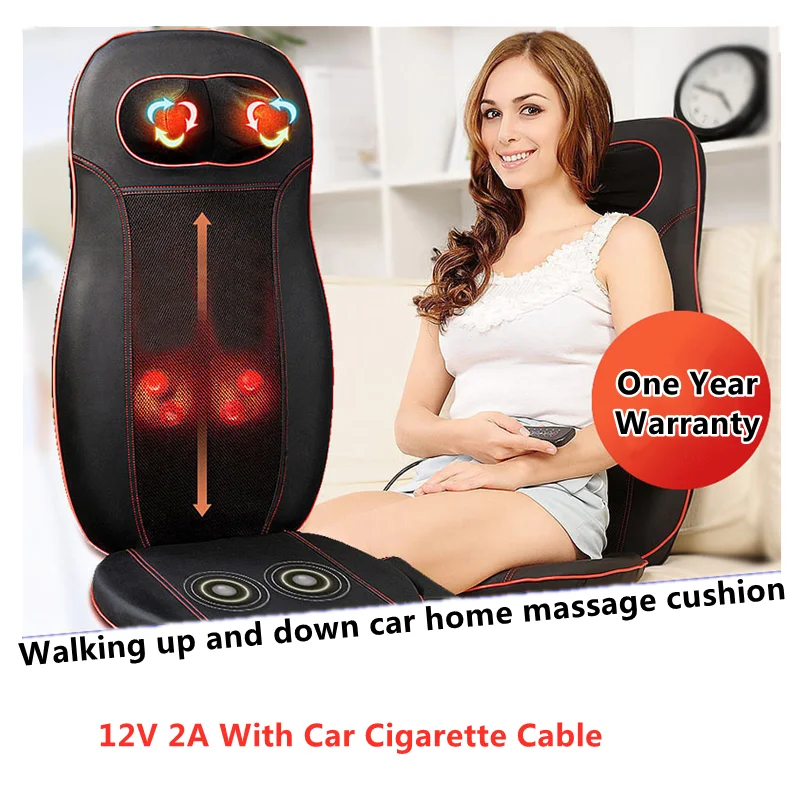 
12V 5A Heat Shiatsu Vibrating Car Massage Seat Electric Body Massage Cushion 