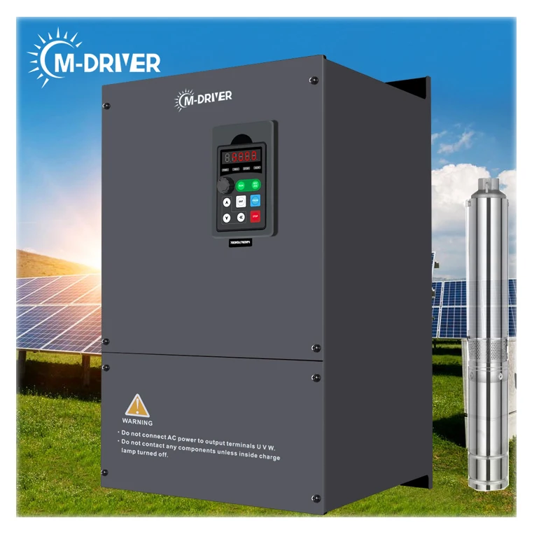 MPPT 100hp 3 Phase 380v 75kw Inverter Hybrid DC AC Solar Pump Inverter for Deep Well