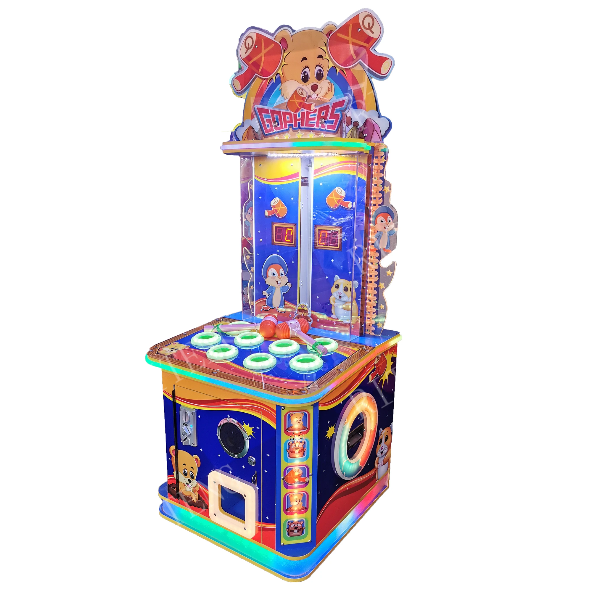 Hitting kids lottery redemption arcade game machine mouse arcade whack a mole hitting hammer children arcade game machine