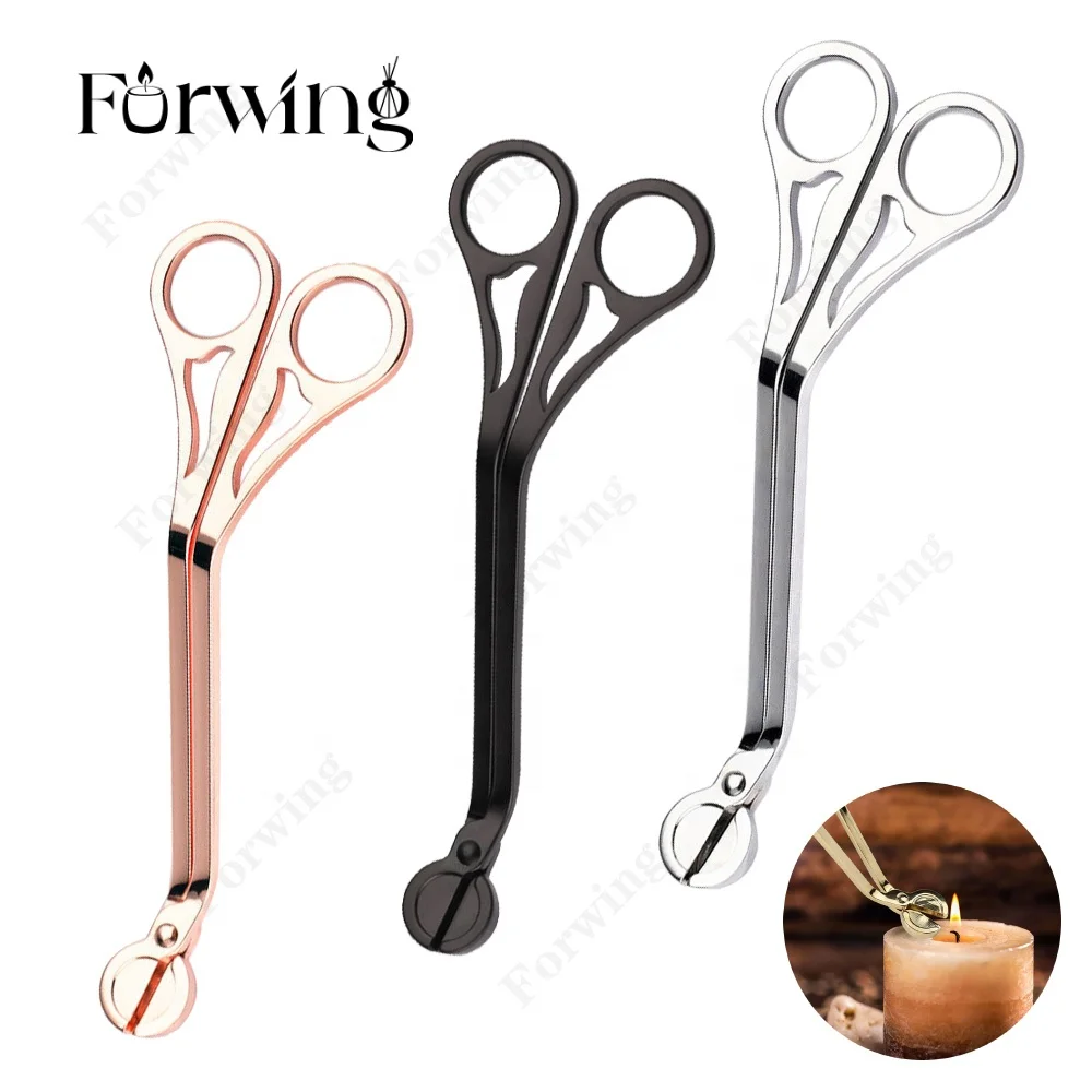 Free Custom Laser Logo Candle Scissors Stainless Steel Cutter Hollow Wood Cotton Wick Trimmer Candle Care Tool Accessories
