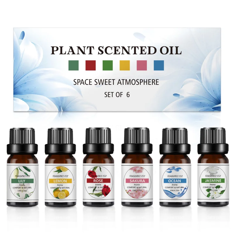Natural Water Soluble  Essential Oil Aromatherapy 6 Bottles Set Fragrance Essential Oils