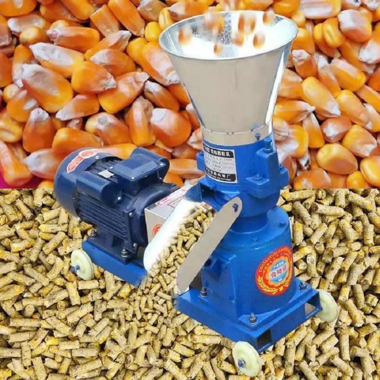 Cheap 2.5mm 3mm 4mm 5mm Poultry Fish Feed Processing Machines 220v/380v Animal Feed Pellet Machine for Sell with Grinding Disc
