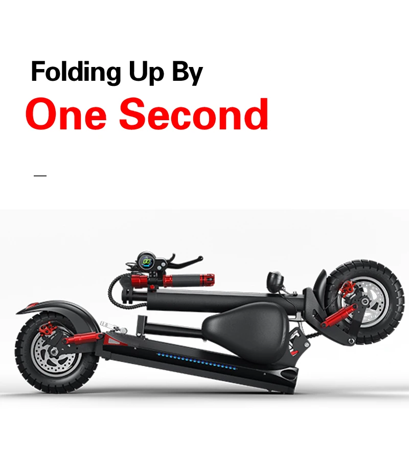 10Inch 60V 2400W Dual Motor Powerful Fat Tire Foldable Adult Electric E Scooter With Lithium Battery