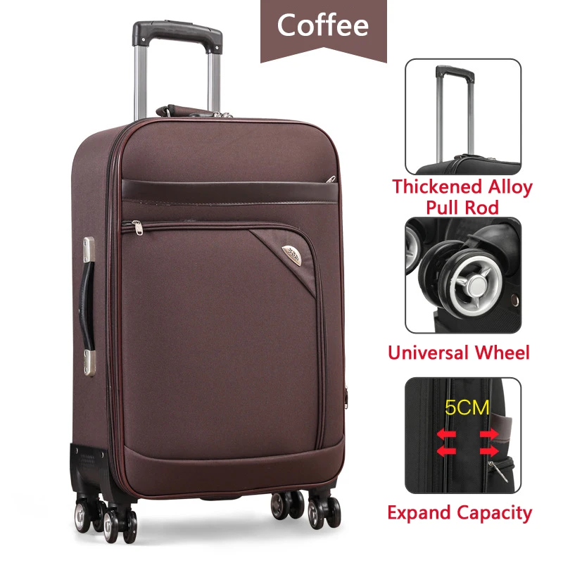 Durable Large Capacity Travel Suitcases Bag Customization Fashion Oxford Cloth High Quality Ttrolley Luggage Bag with Wheels Bag