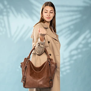REALER Tactical Concealed Carry Hobo Purse Lady Leather Shoulder Bags Handbags Women Large Tote Bag With Detachable Gun Holster