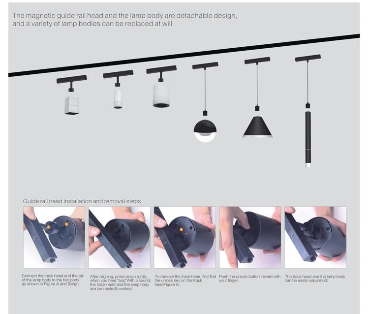 S3040-Track Light Magnetic Surface Mounted Magnetic LED Ceiling Light LED Magnetic Track Floodlight Lighting System