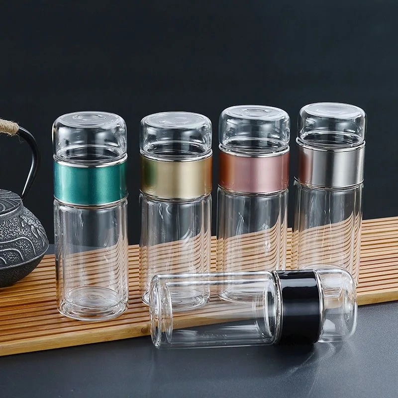 Wholesale gift promotional Glass Tea Infuser Tea Tumbler Bottle for Loose Leaf Tea, Fruit and Cold Brew Coffee