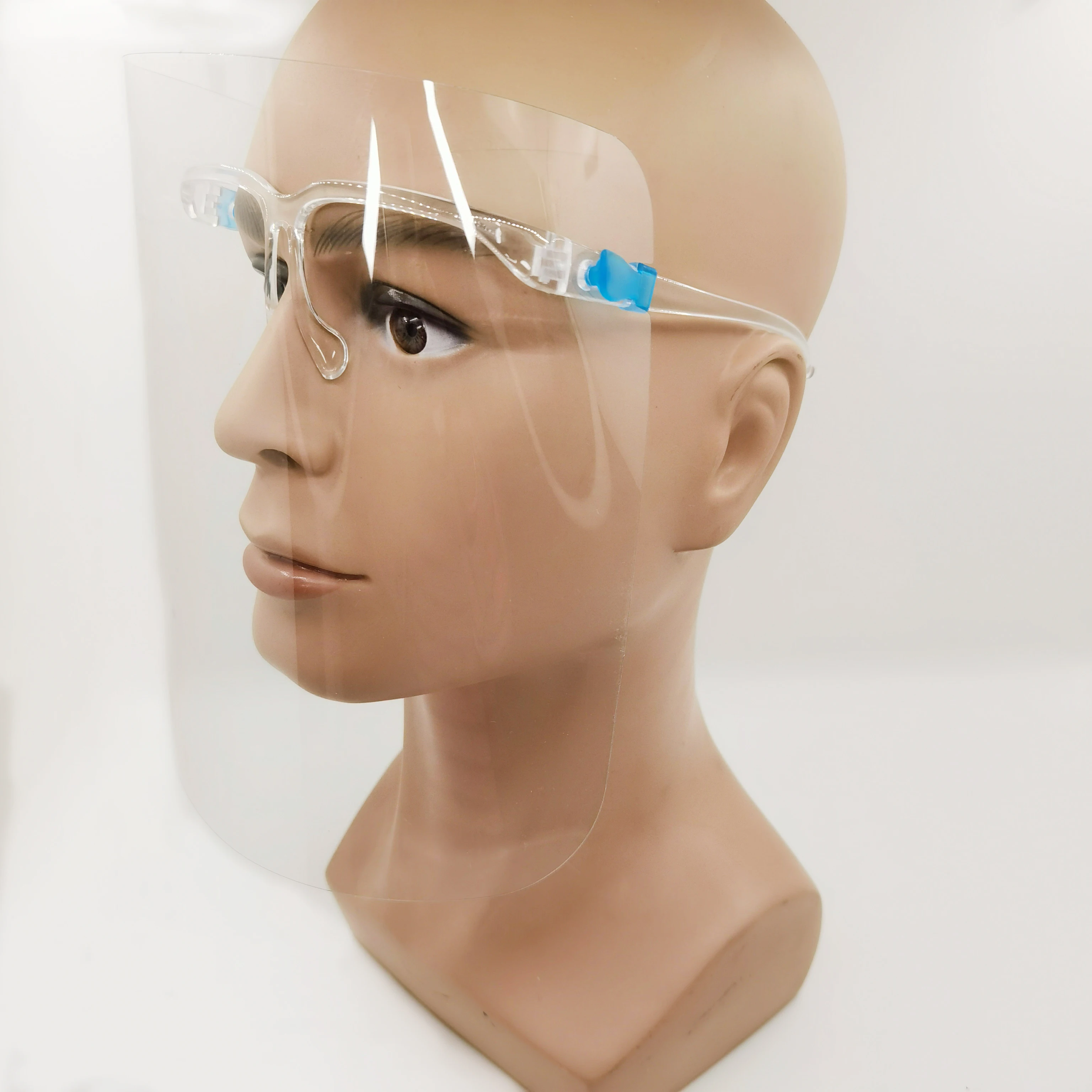 
Transparent Plastic Faceshield with Glasses Frame Protective Anti Fog Face Shield 