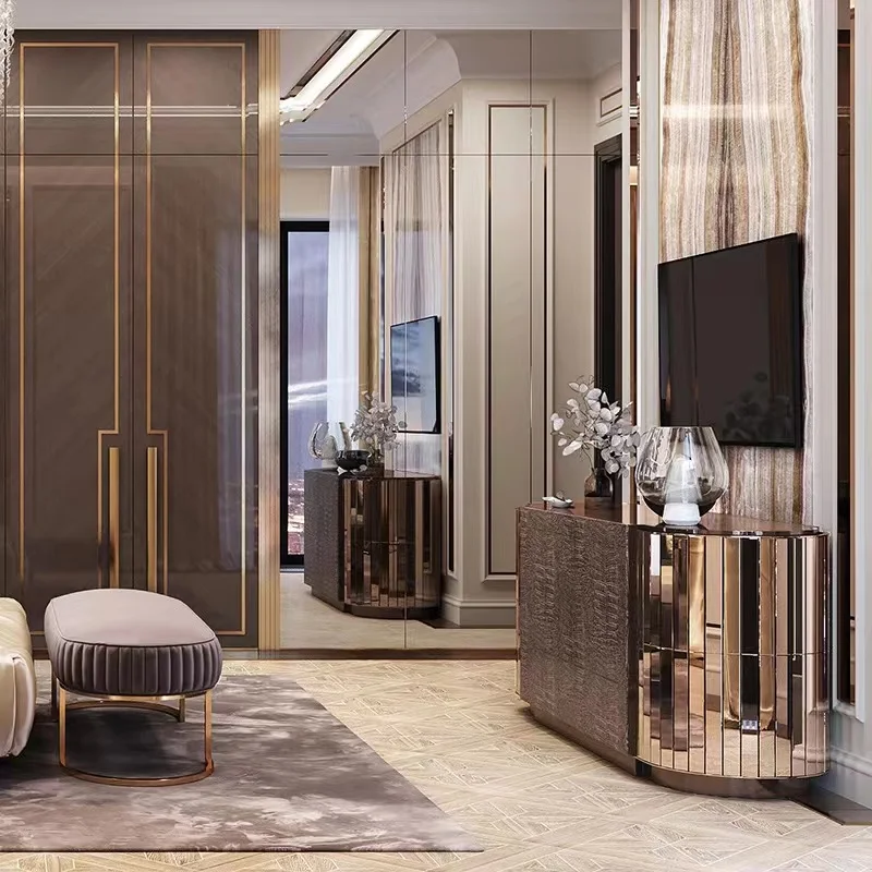 TV cabinet Postmodern minimalist porch  Neoclassical dining side wooden storage cabinet modern living cabinet