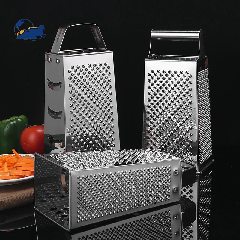 Stainless steel four-sided grater Multi-functional kitchen tower vegetable and fruit slicer Ginger garlic