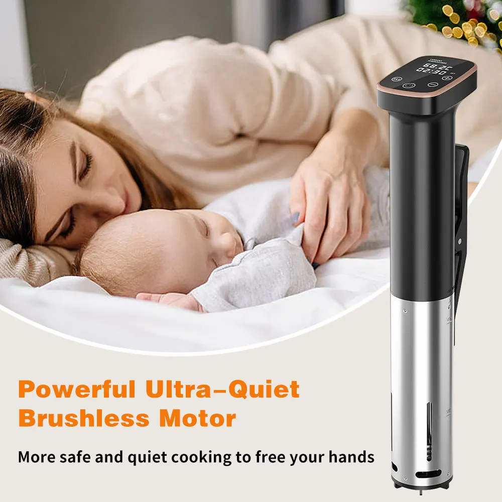 1100W Sous Vide Cooker LCD Touch Immersion Circulator Accurate Cooking IPX7 Waterproof Vacuum Cooker with Digital Display