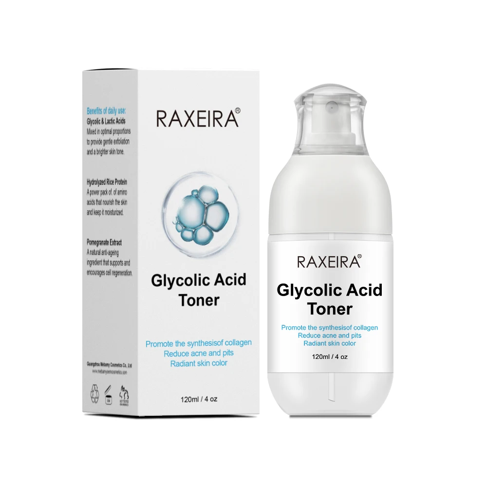 Private Label Organic Glycolic Acid Toner Brightening Toner Promote The Synthesisof Collagen,Reduce Acne And Pits