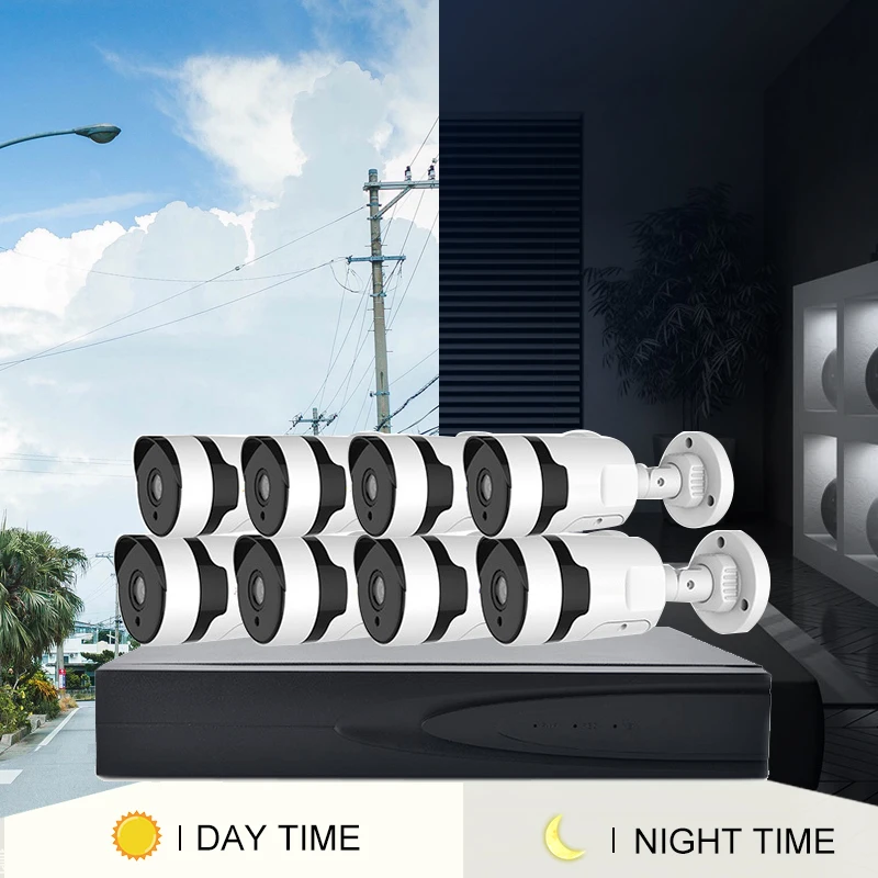1920P 8ch nvr 5mp smart outdoor ip 5mpx 20fps система камер безопасности