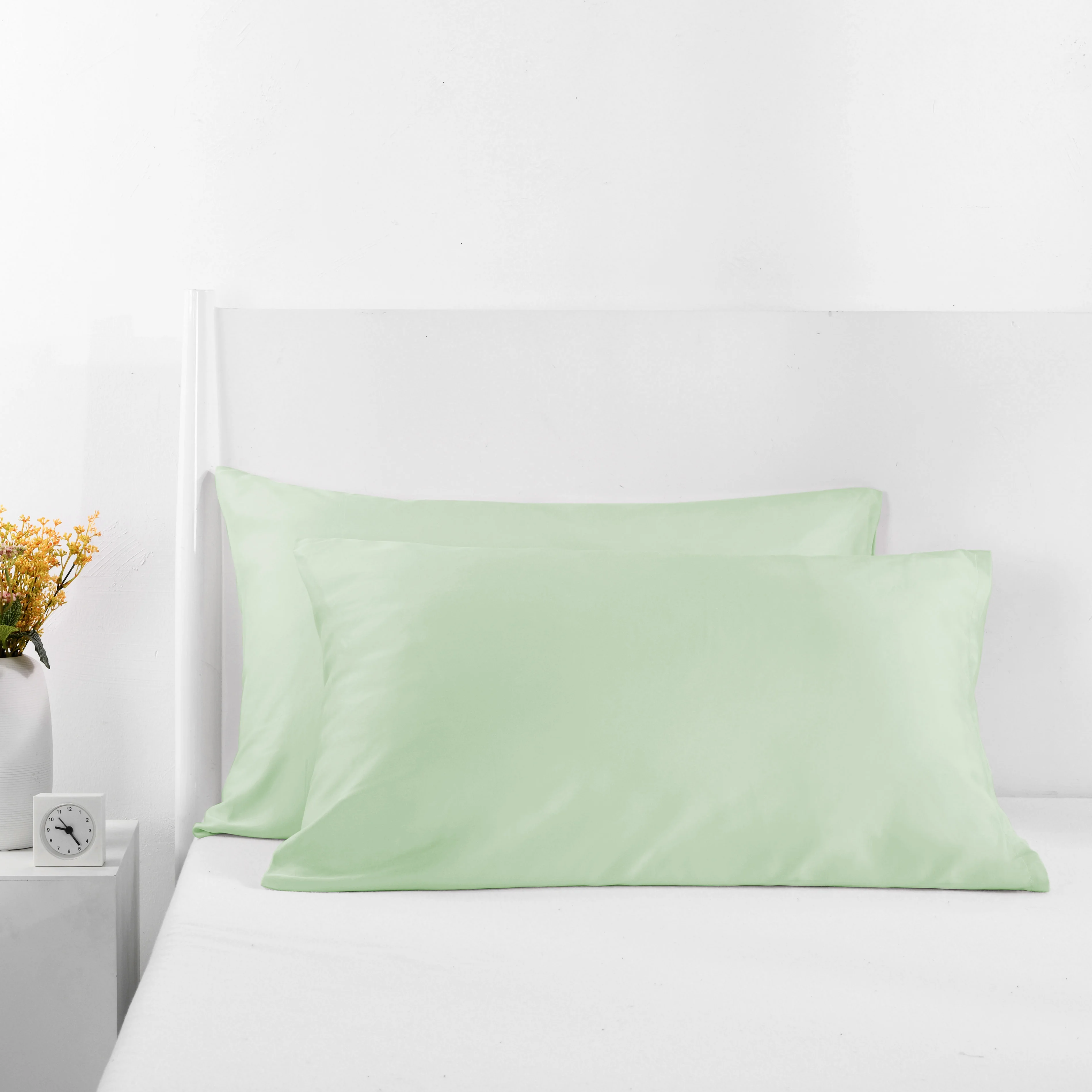 High Quality King/Stanard Size Light Green Silky Bamboo Pillow Case For Bed Pillow