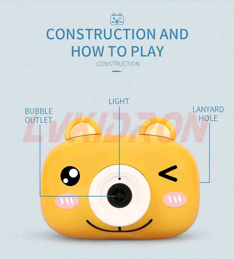 2023 Cute Cartoon Pig Camera Kids Baby Bubble Machine Outdoor Automatic Bubble Maker Gift For Girlfriend Bath Toy For Children