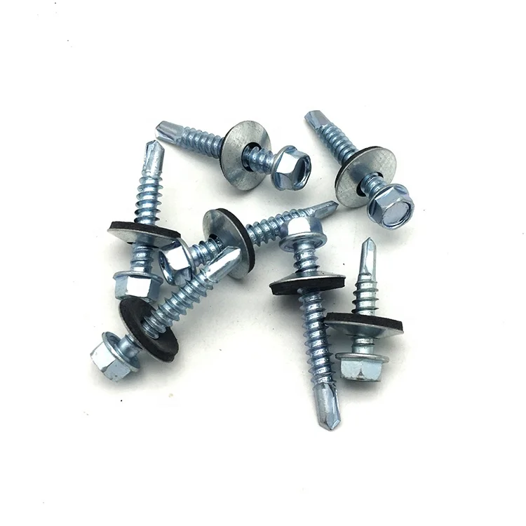 sandwich panel #14 hex washer self drilling screws with black epdm