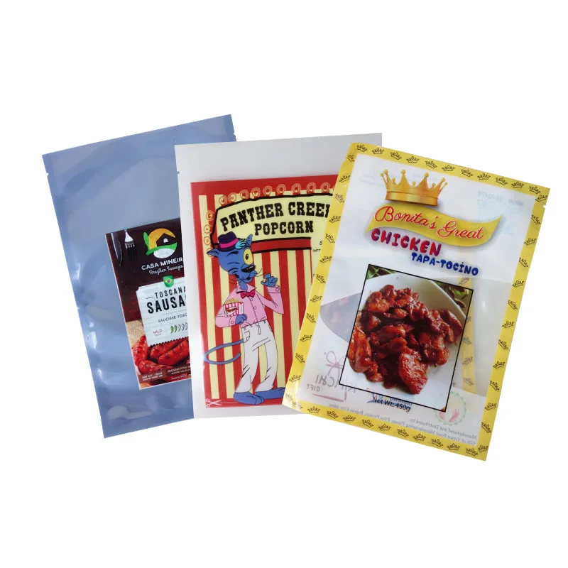 Laminated Custom Printed Transparent Plastic Mylar Sea Food Packaging Vacuum Sealed Frozen Pouch Bag