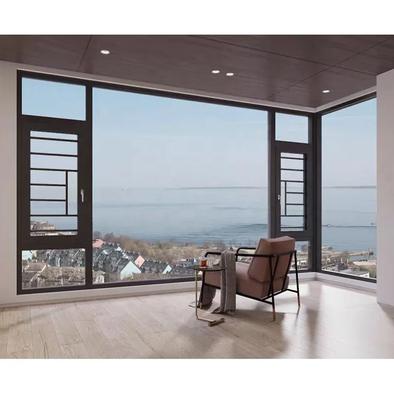 Custom Casement Window Thermal Break Aluminum Insulated Double Glazed Windows For Home