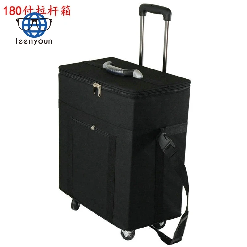 Teenyoun 2024 Ready Stock 180Pcs Oxford Cloth Trolley Case Portable Packaging Eyeglasses Display Cases Optical Frame Suitcas