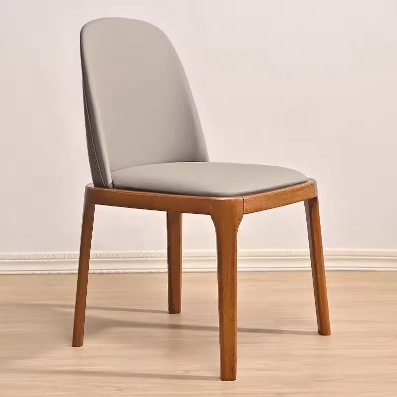 Hot Sale Nordic leather modern luxury design furniture dining room chairs solid wood chairs