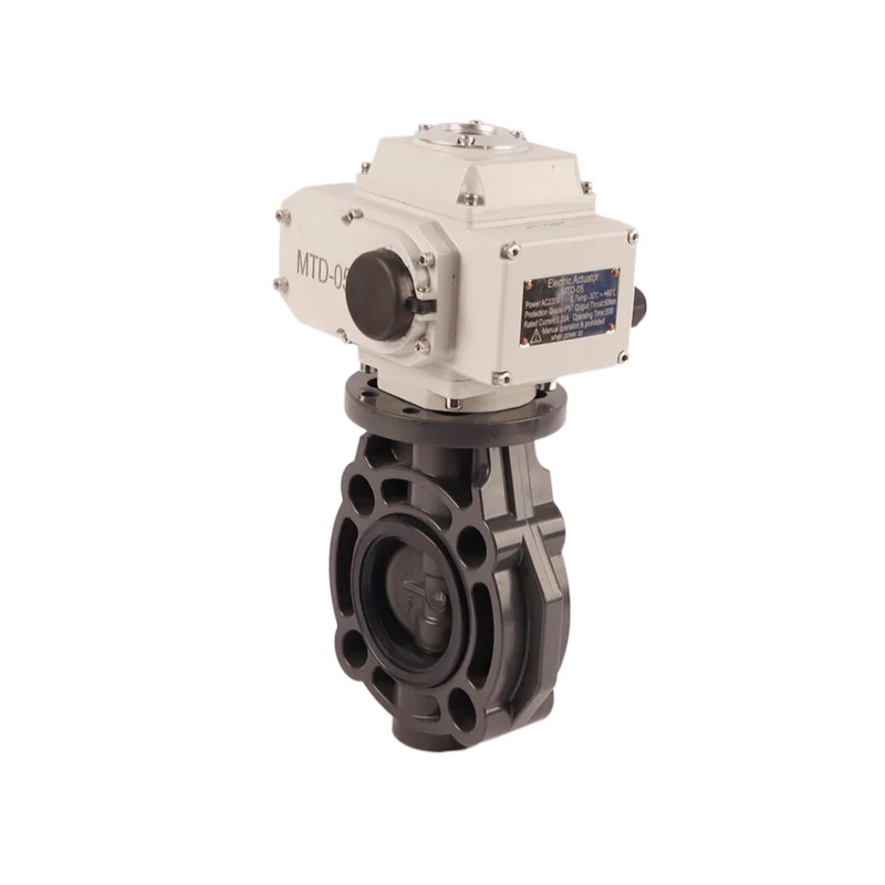 UPVC Ball Butterfly Valve Water Valve 4 Inch 24v 220V Electric Motorized Actuator Butterfly Valve for Water Treatment