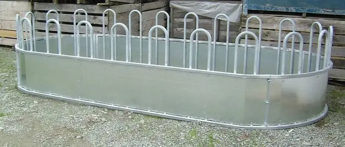 Galvanized 4 Piece Hay Feeder Rectangular Oval Bale Feeder Animal Feeders