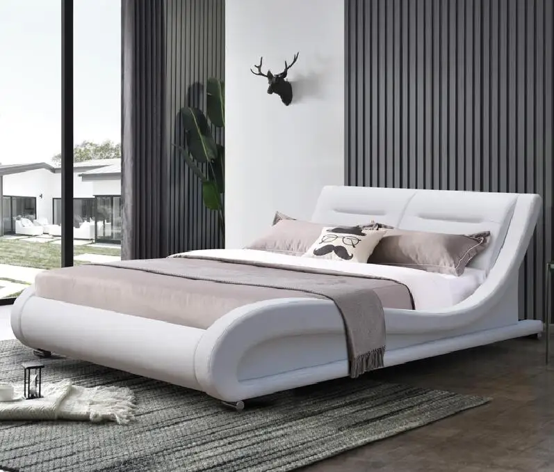2020 новый дизайн Роскошная Белая Двойная мягкая кровать из полиуретана