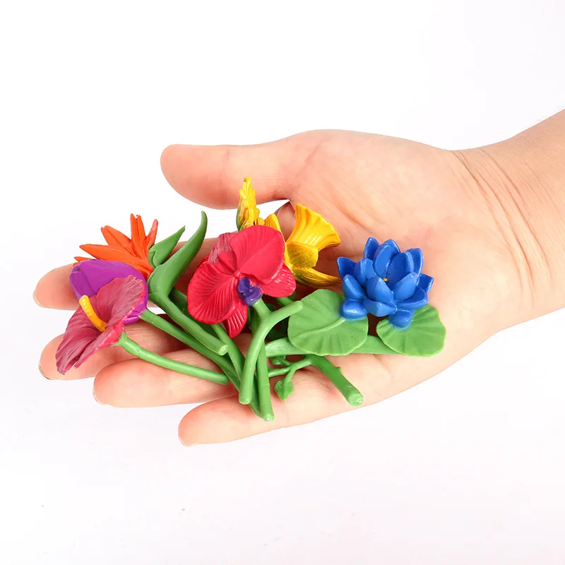 Wholesale Solid PVC Flower Penguin Locust Animal Toy Figures Life Cycle Figurines