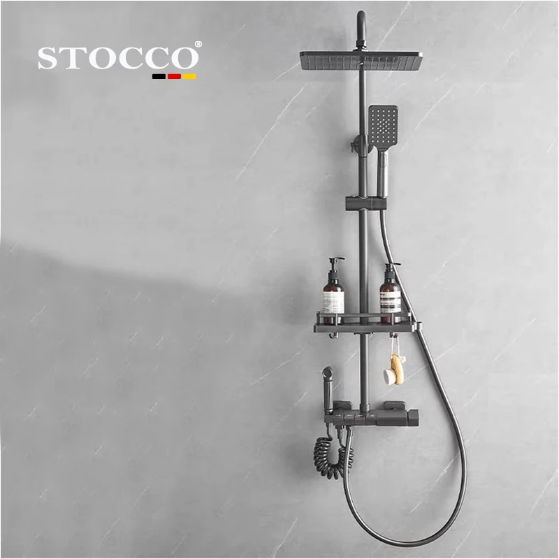 hot and cold water mixer valve brass piano shower faucet rain bath shower set rainfall bathroom shower system set