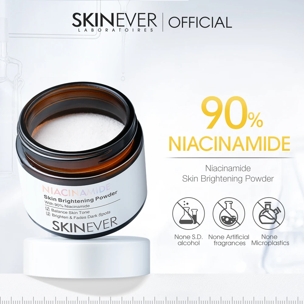 SKINEVER 90% Niacinamide Powder Essence Facial Skincare Brightening Blemish Moisturizer with Pearl as Main Ingredient