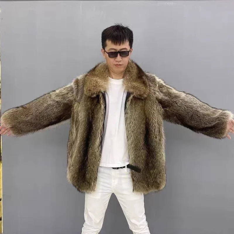 Wholesale Luxury Man Fur Coat High Quality Men Winter Fur Coat Fashion Men Genuine Fur Coat