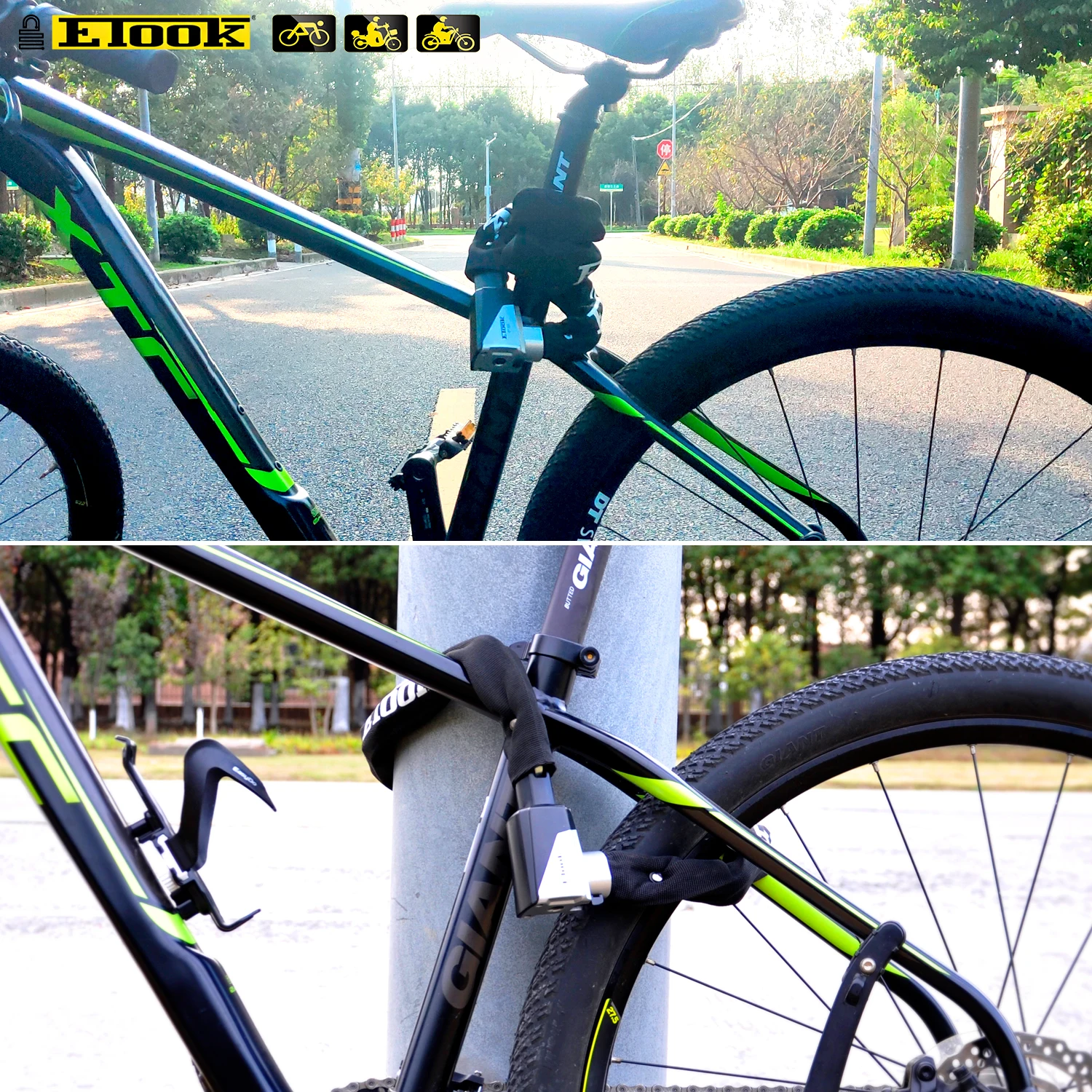 ETOOK Super Quality Heavy Duty Bike Chain Lock Mountain Bike Universal Lock With Keys