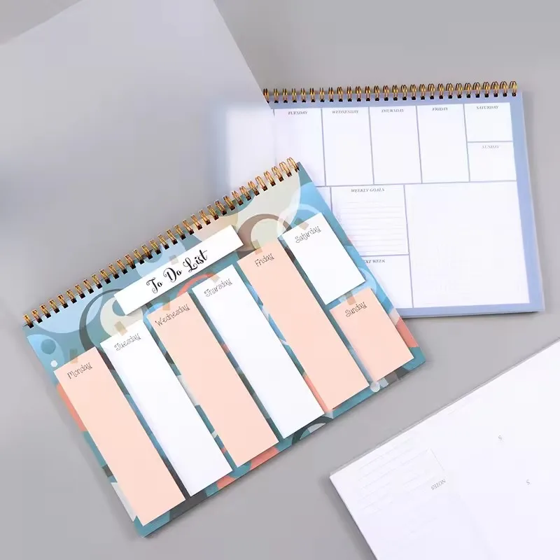 Custom Teacher Planner 2025 Weekly Journal Spiral High Quality Spiral Notebook Planner Cover With Logo