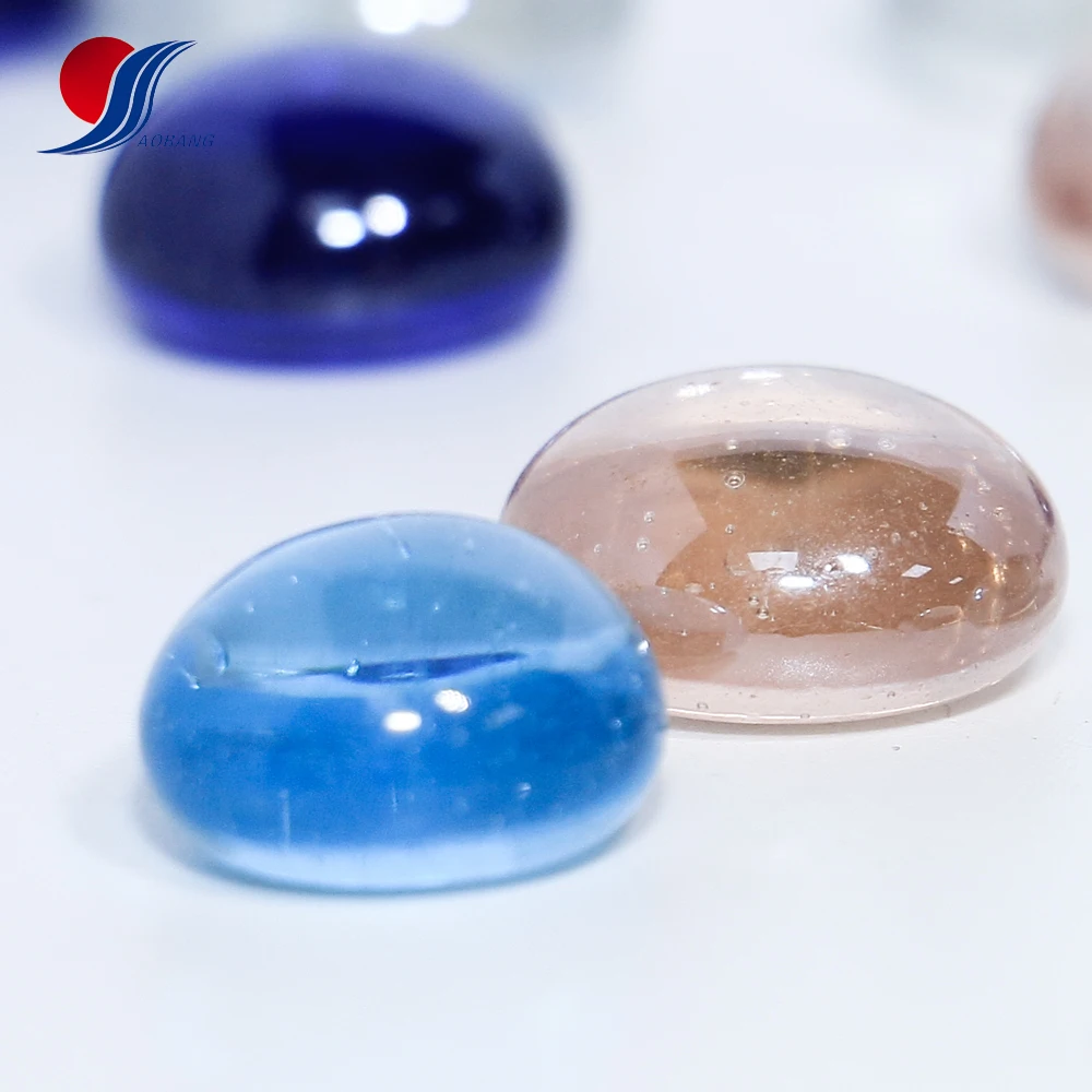 Decorative  colored glass pebbles for Garden swimming pool handicrafts
