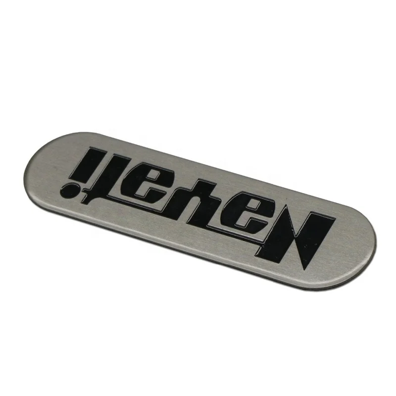 Custom brushed silver anodised metal nameplate Stainless steel plaques Alu label ss sign Engraved logo name plate Aluminium tags