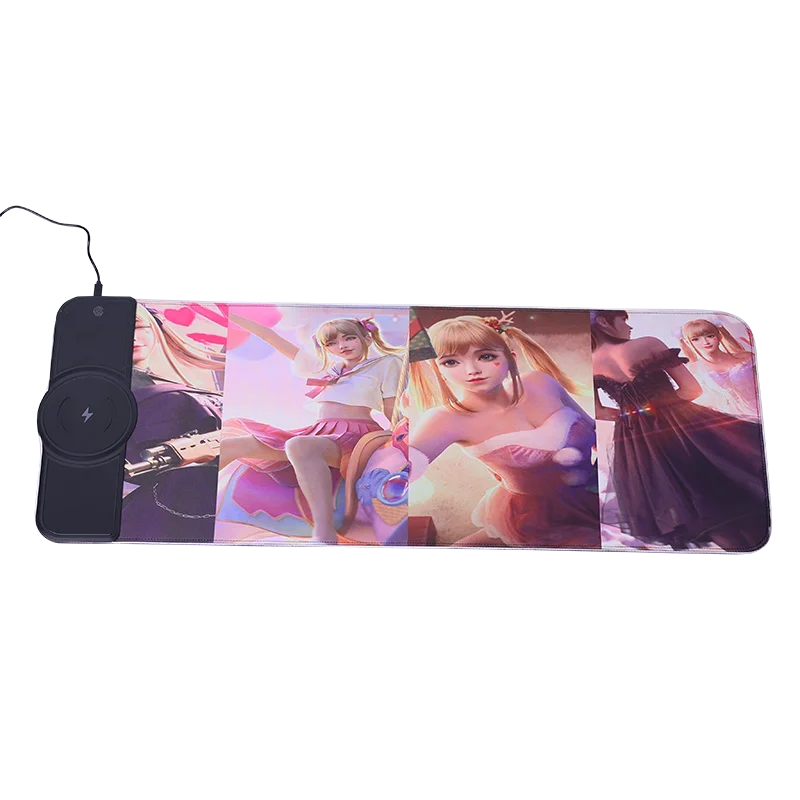 2022 new design wireless mouse pad charger extended mousepad rgb customised  mouse pad blank gaming mouse pad