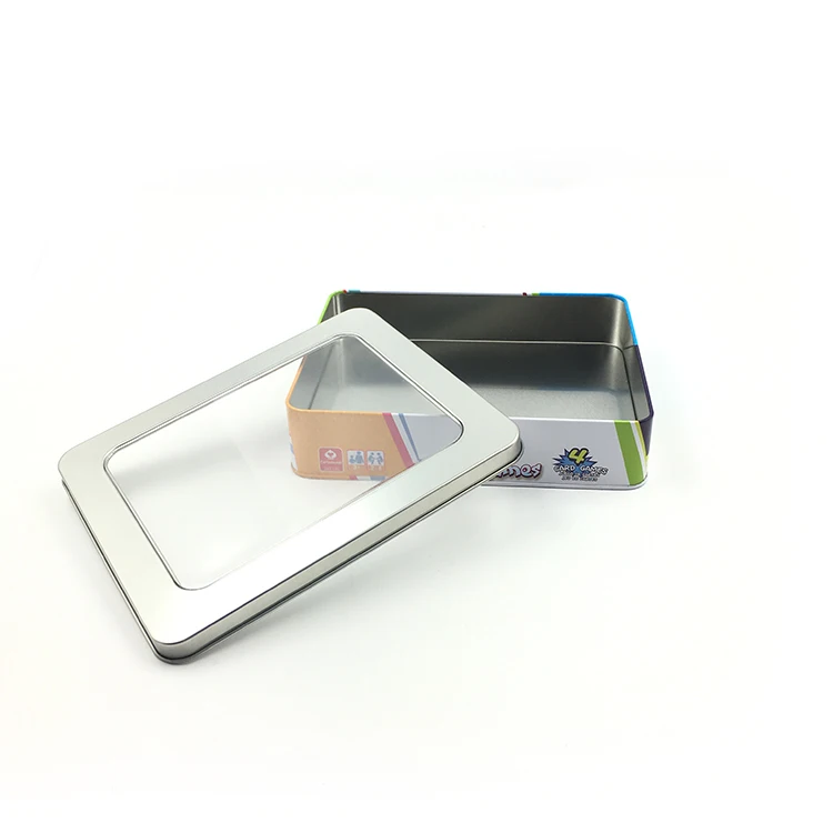 Hot Sale Square Metal Tin Box With Clear PVC Window Storage Boxes Metal Tin Boxes With Foam