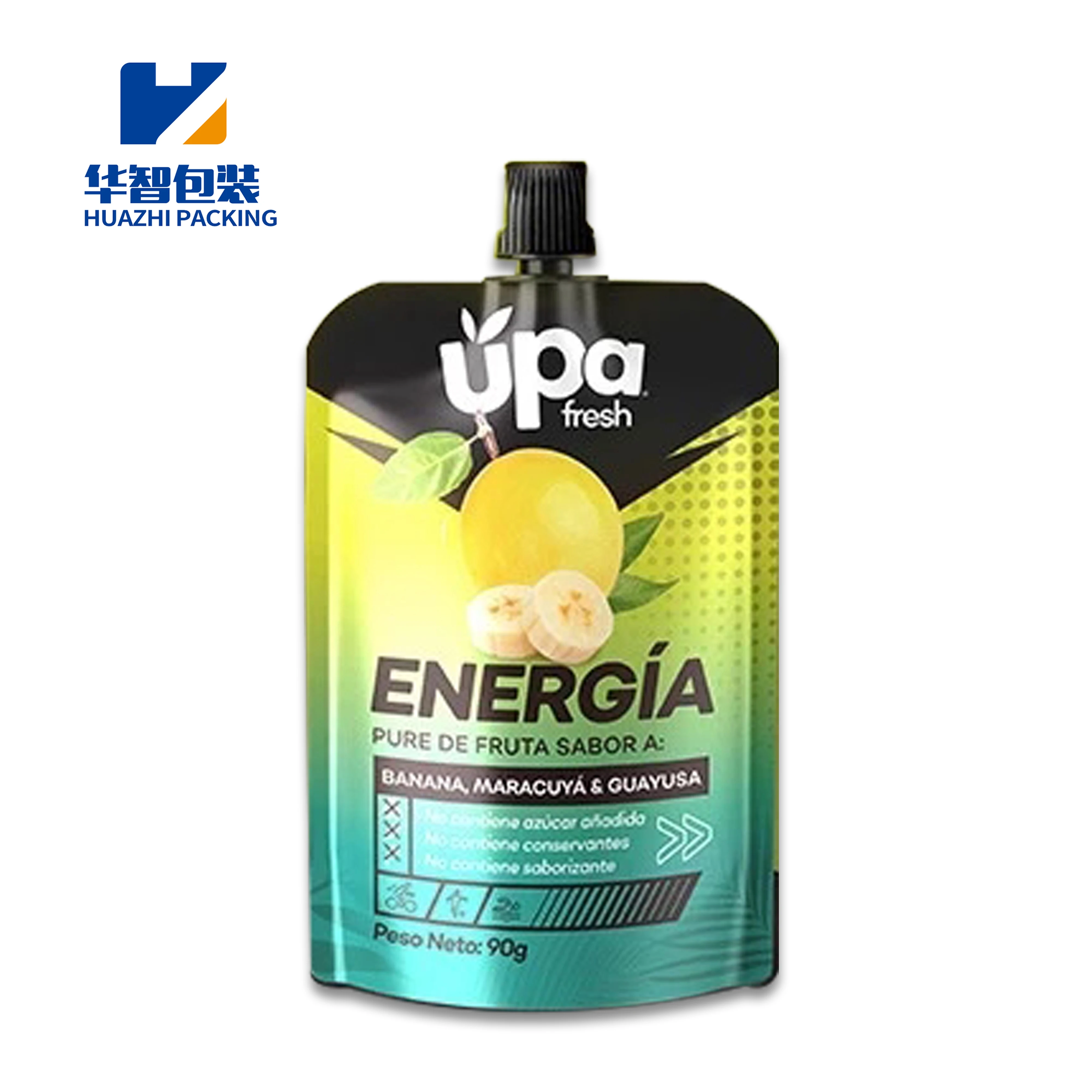 Filling Machine Use Liquid Packs Custom Baby Veggie Fruit Puree Juice Plastic Reusable Stand Up Spout Pouch