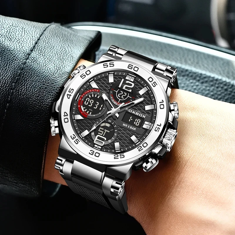 2024 LIGE 0033 Mens Sports Watches Waterproof Luminous Wrist Watch for Man Fashion Quartz Digital Top Brand Luxury Clock relojes